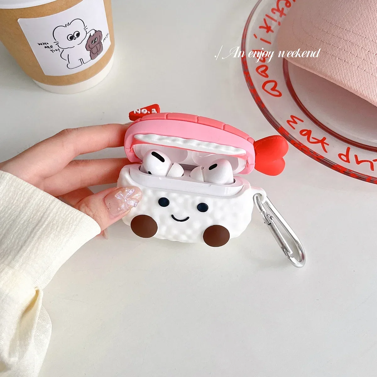 Cartoon Sushi Earphone Case For Samsung Galaxy Buds 3 Pro 3 Silicone Protective Headphone Case Anti-fall Soft Cover Accessories