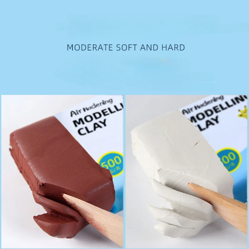 500g Air Dry Air Hardening Modelling Clay No Bake Molding Clay Diy Soft Pottery Clay Kids Handmade Sculpture Polymer Doll