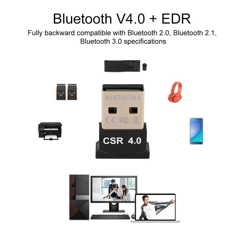 Adattatore Bluetooth Wireless Dongles CSR4.0 Mini USB Adattatore Bluetooth Wiress Dongle Ricevitore per Windows Mouse Tastiera Auricolare