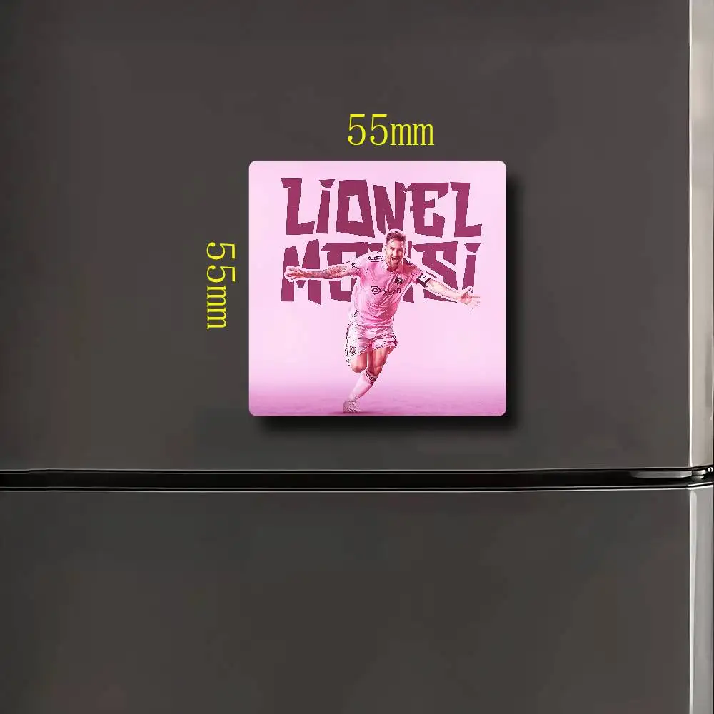 نجم كرة القدم L-Lionel M-Messi 1 قطعة مغناطيس الثلاجة شخصية حامل صور مغناطيسي دائم مربع صورة سطح الثلاجة Magne