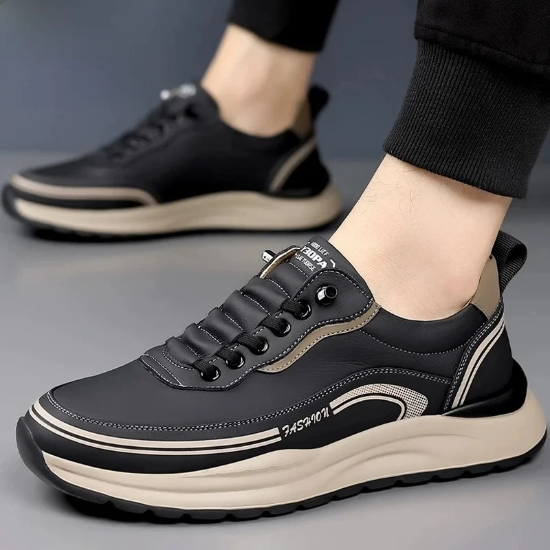 

Мужская рабочая обувь, модные весенние лоферы с противоскользящей мягкой подошвой, дышащие, водонепроницаемые, с резиновой подошвой, удобные повседневные туфли