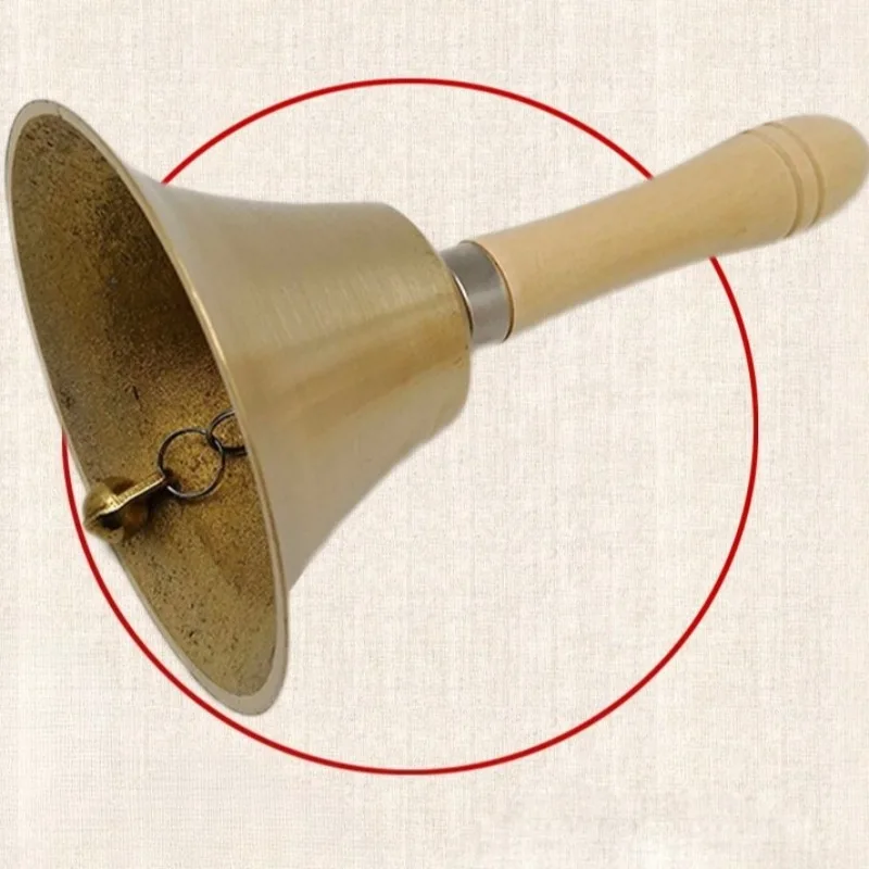 

Simple Metallic Kitchen Hand Cranked Bell Creative Wooden Handle Dining Table Decorative Bells Modern Art Home Accessories