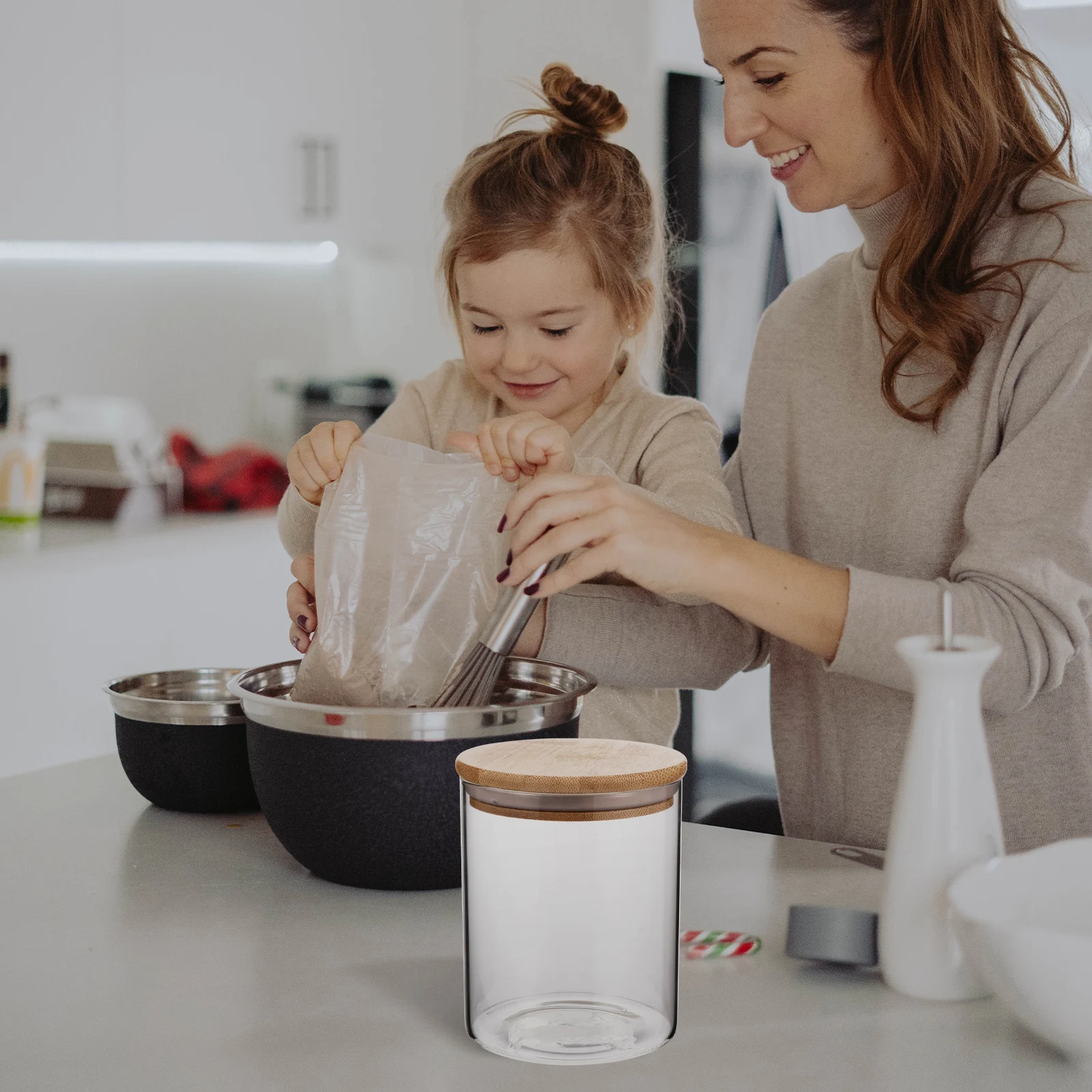 

Sealing Storage Jar Airtight Glass Container Dustproof Food Kitchen Easy Clean Transparent Long Lasting Snacks Ingredients