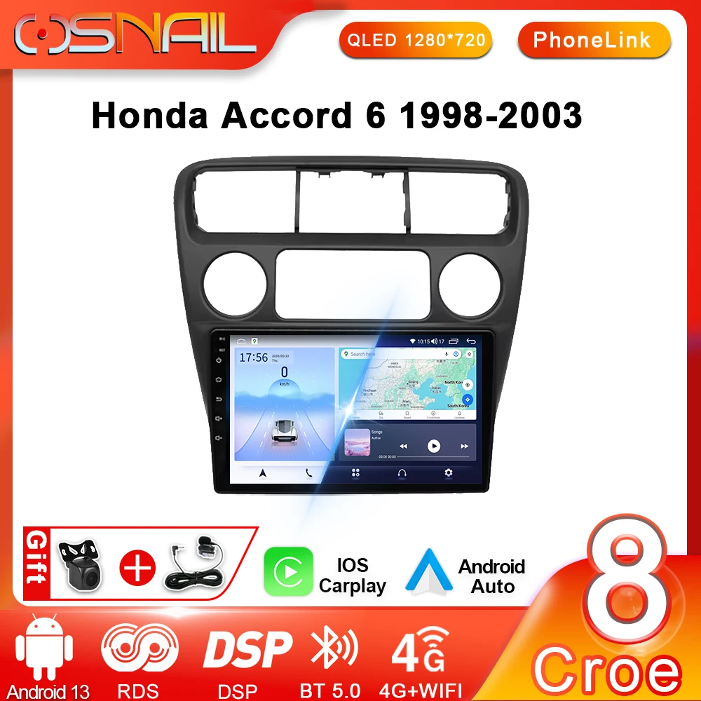 

Автомобильный радиоприемник Android 13 для Honda Accord 6 1998-2003, мультимедийный видеоплеер CarPlay, 2 din, IPS-экран, GPS-навигация, авторадио