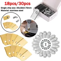 Stainless Steel Trimmer Blades Lawn Mower Grass Replacement Kit For Husqvarna Automower/Gardena Robotic Lawnmower 35*18*0.75mm