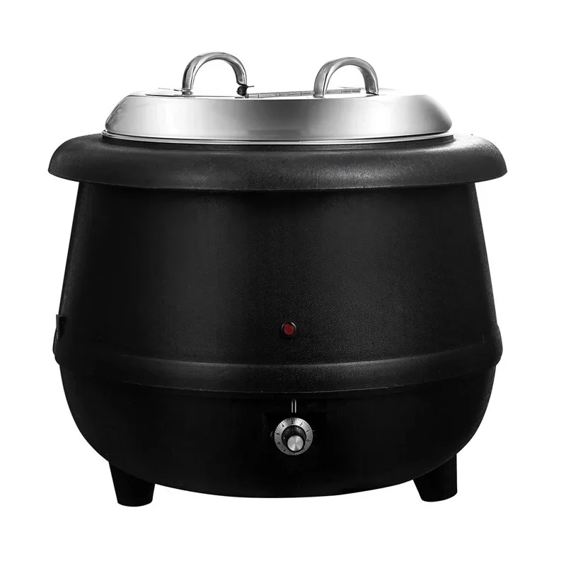 Commercial Electric Soup Warmer Stainless Steel 10L 13L Hotel Buffet Soup Pot Kettle Adjustable Temperature