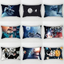 Astronaut Spacewalk Exploration Pillow Covers Short Plush Velvet Rectangle Pillow Case Room Decor Home Decoration Cushions Cover