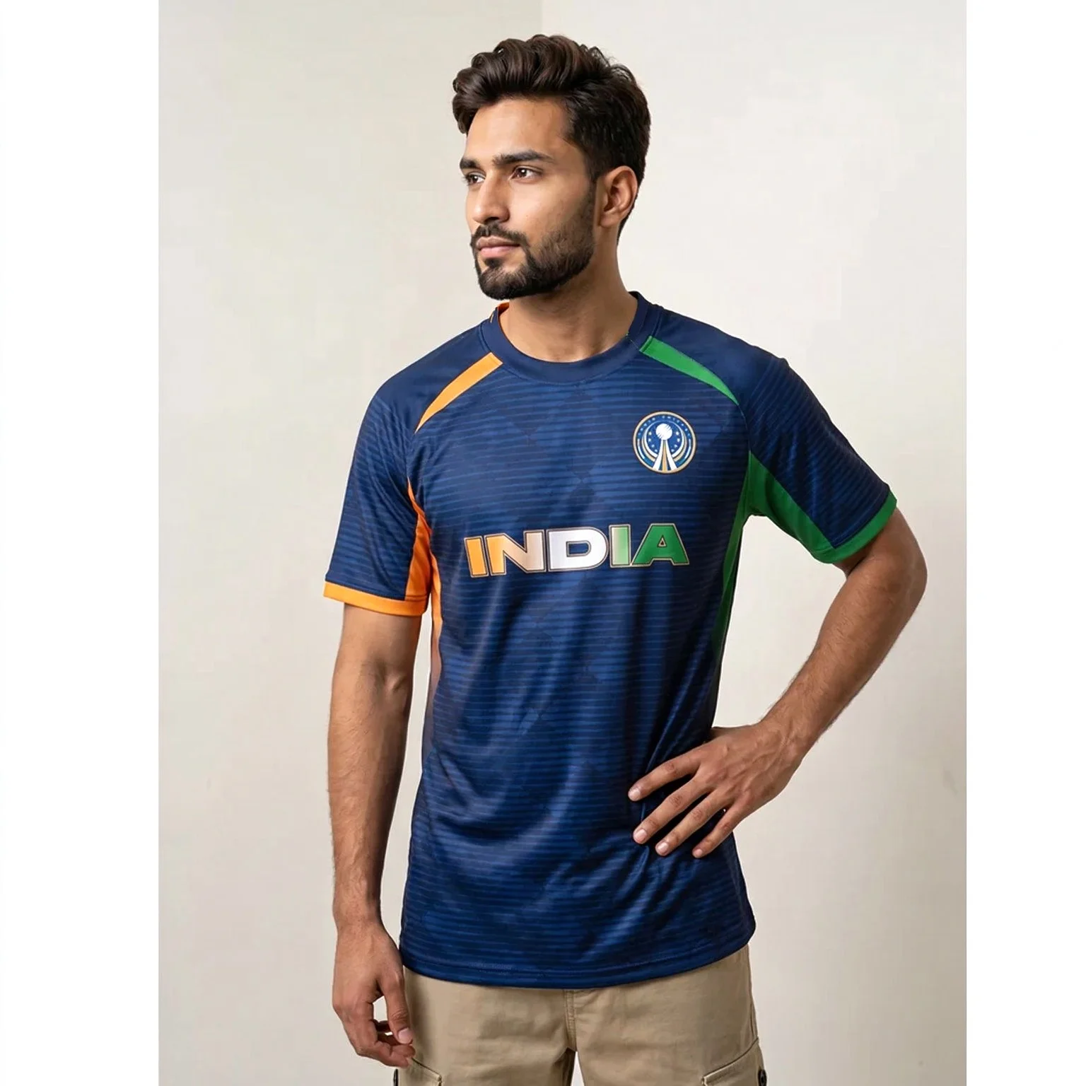 2026 India Blue Orange Football Jersey Polo Collar Soccer Fan Shirt Short Sleeve Men Women Training Sports Top Gift