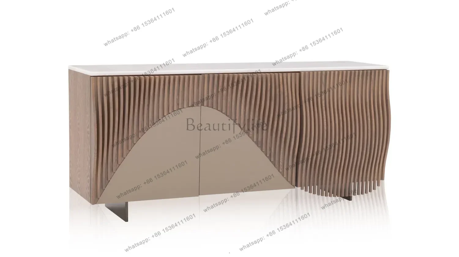 

Italian light luxury solid wood dining side locker, living room against the wall, high-end storage villa entrance cabinet