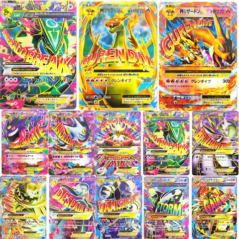 DIY Pokemon Cards PTCG XY Mega M Charizard Rayquaza Mewtwo Latios Blastoise EX CP6 Japanese Game Collection Card