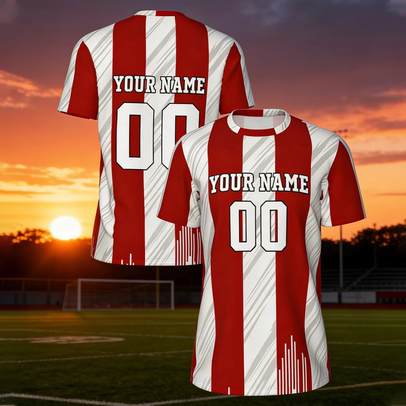 Custom Crew Neck Soccer Jersey T-shirt Men's and Women's Personalized Printed Name Number Logo Comfortable Breathable Sportswear