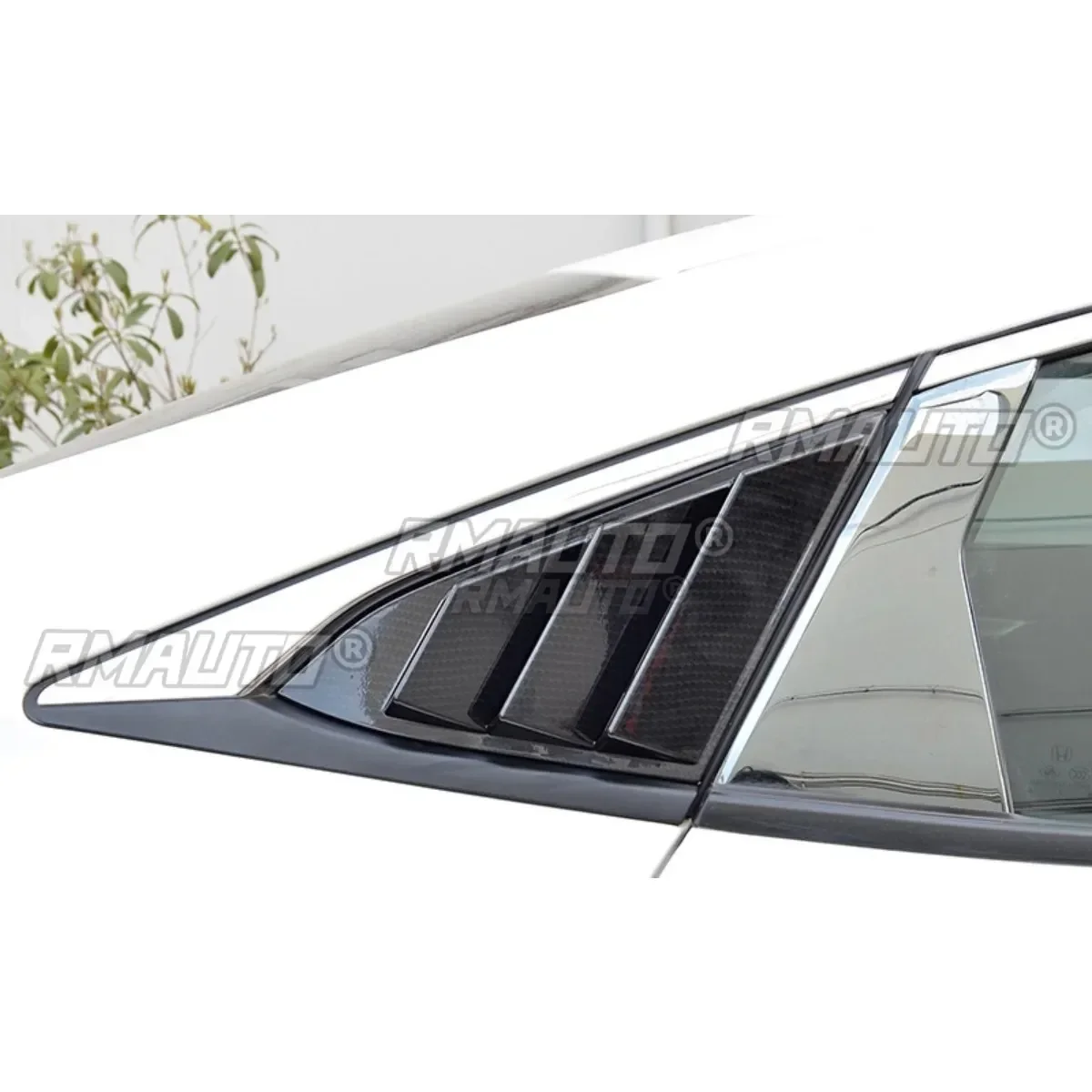 Civic Rear Quarter Panel Window Carbon Fiber Look Window Shutter Cover Trim for Honda Civic 10th Gen 2016-2020 Car Accessories