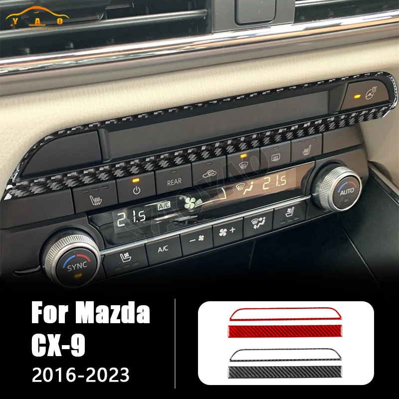 

Carbon Fiber For Mazda CX-9 2016-2023 Car Air Conditioning Button Panel Decoration Sticker Car Interior Accessories
