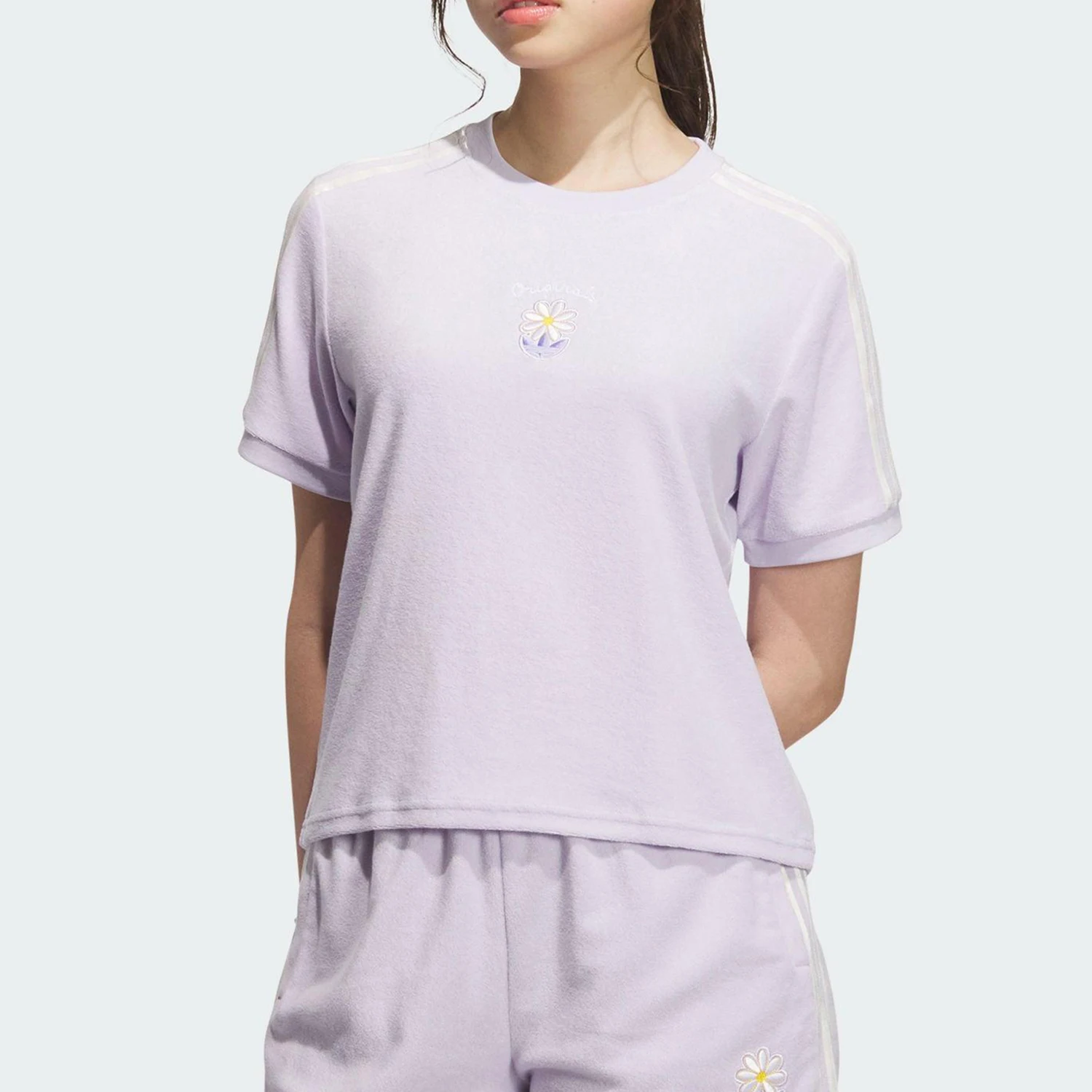 

Adidas Originals Women's Floral Print Breathable Knit T-Shirt KB8961