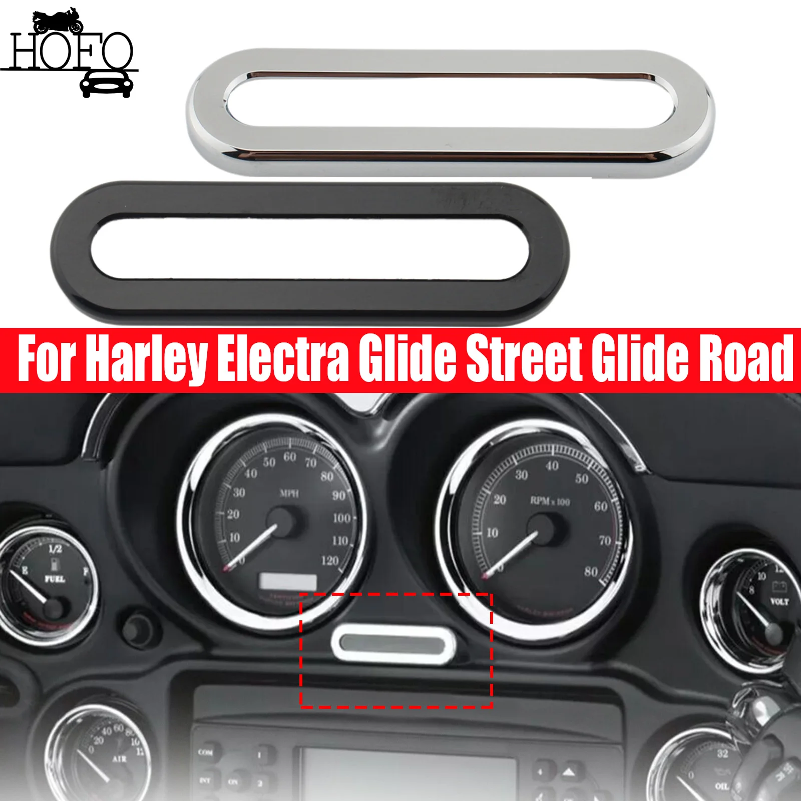 

Motorcycle Speedometer Indicator light decorative cover For Harley Electra Glide Street Glide Road Glide Trike 1996-2013