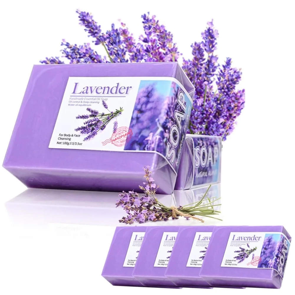 

Natural Organic Lavender Essential Oil Soap Handmade Soap for Cleansing,Refreshing,Oil Control,Acne Skin care,Bath Soap 1/3/5pcs
