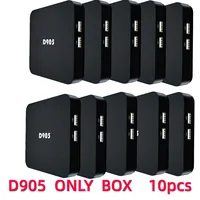 Caja de 10 Uds. Sólo para D905 4K Smart TV Box decodificador Amlogic S905L 2,4G Wifi Android 7,1 compatible con caja de juego de cartas EmuELEC