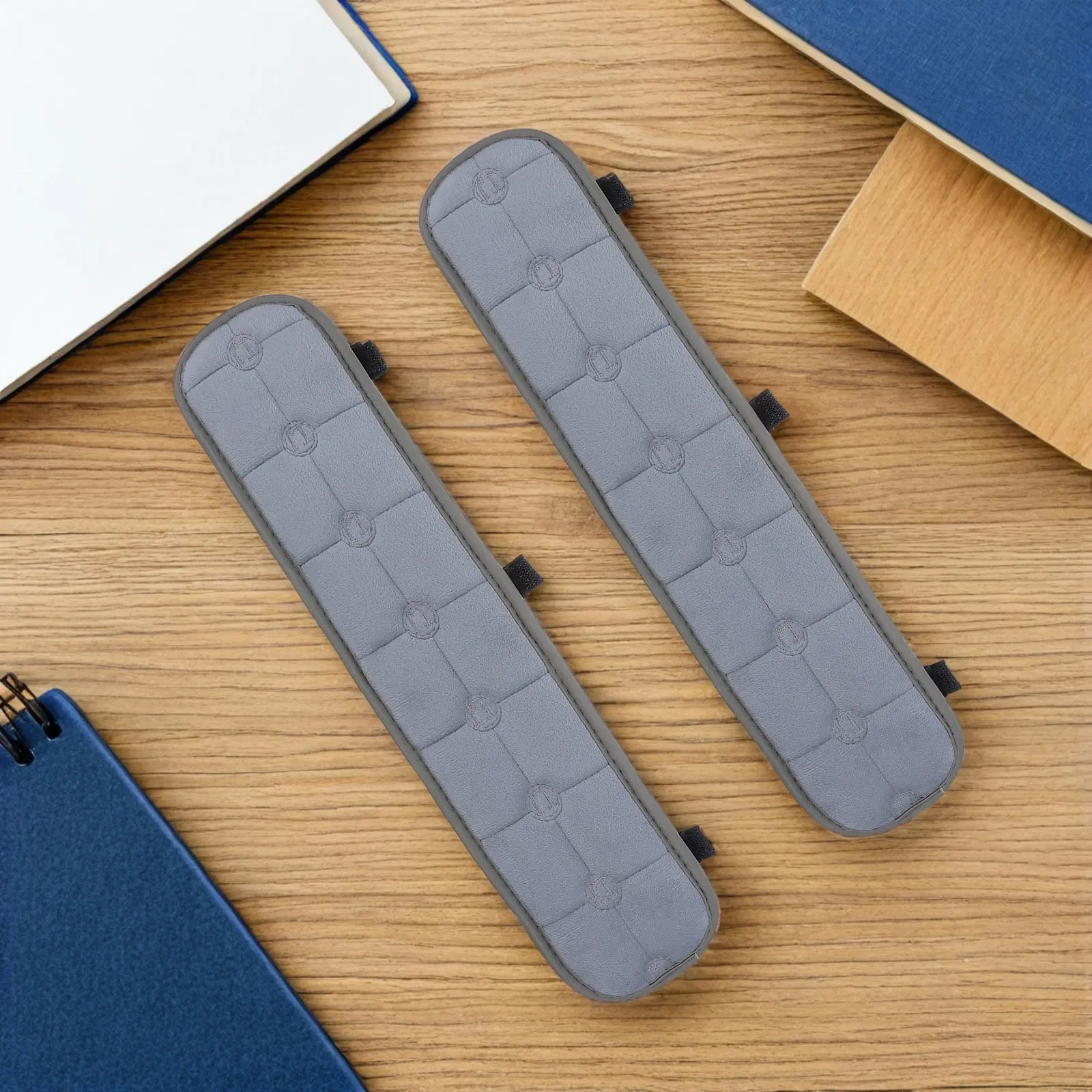 Office Chair Armrest Pads 2 Pack Soft Grey Fabric Covers Winter Warm Forearm Cushion for Gaming Chair Car