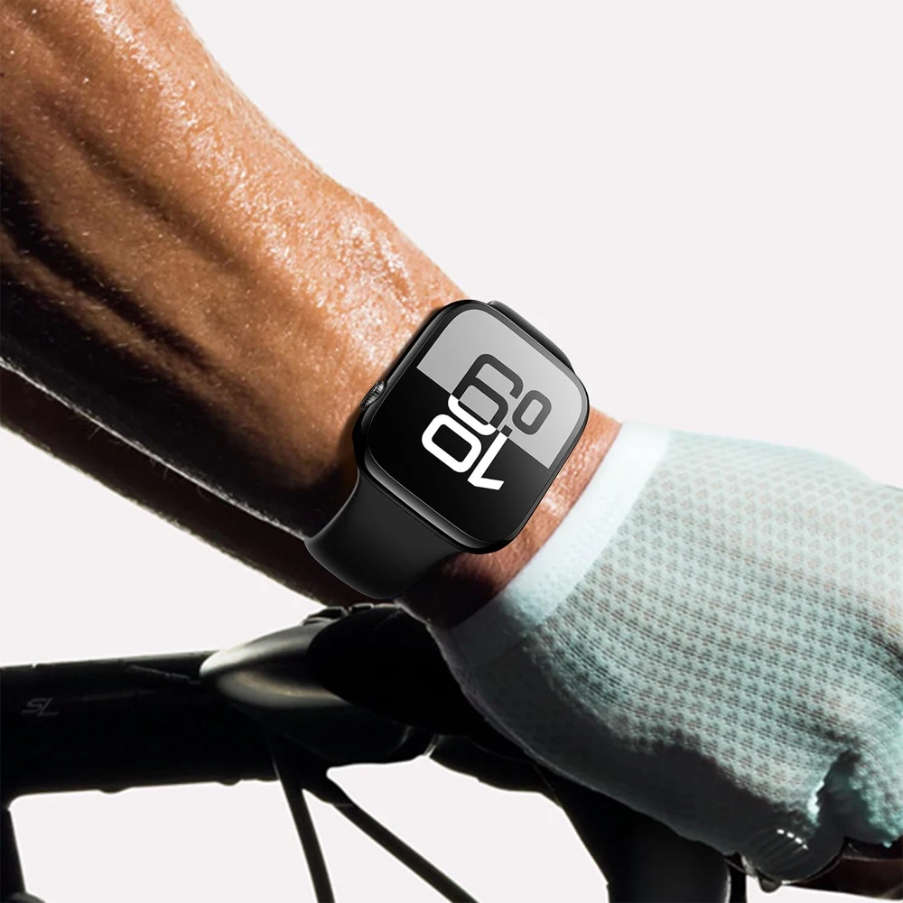 Displayschutzfolie für Apple Watch Gehäuse Serie 12 11 10 9 SE 8 7 6 46mm 42mm 45mm 44mm 40 41 PC-Stoßfänger + gehärtetes Glas iWatch-Hülle – Detail 11