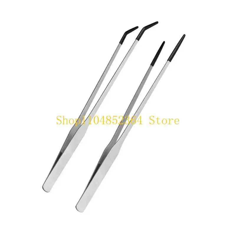 652F 1Set/2piece retsile feeding tongs ตรง & curved tweezers ยาว