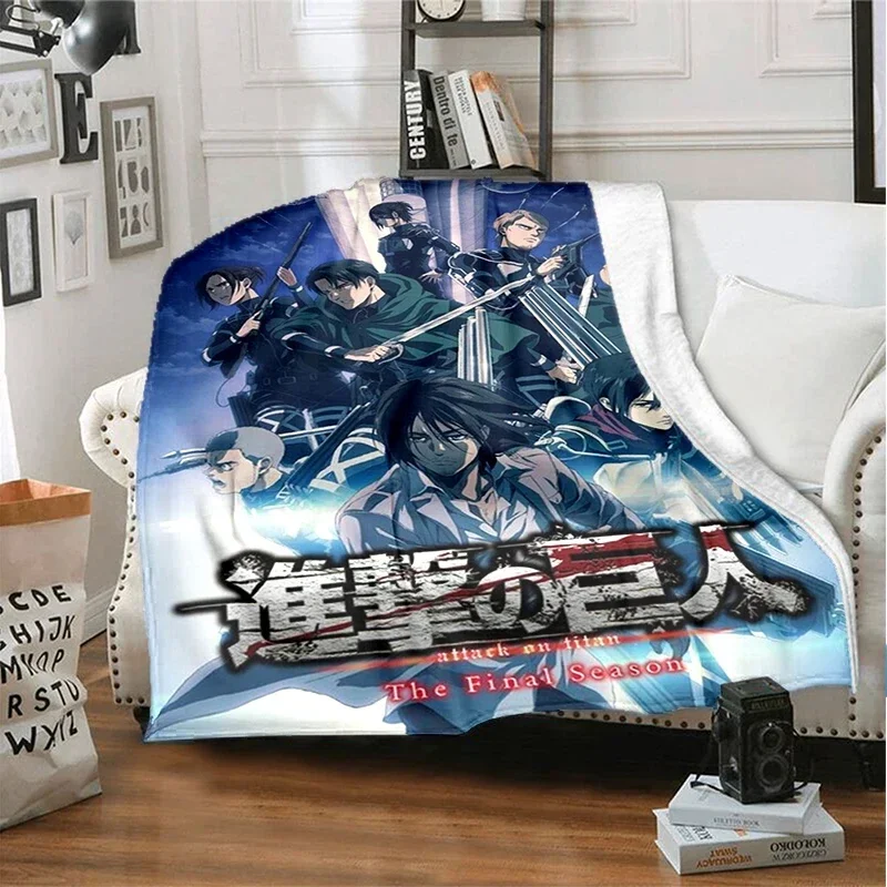 3d Anime Flannel Soft Warm Blanket Shingeki no Kyojin Printing Quilt Bedding Travel Office Fashion Throw Blanket Home Textiles