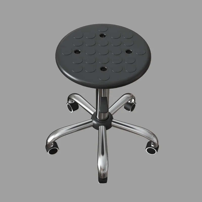 High quality black textured round polyurethane leather salon beauty chair bar stool seat cushion base school wholesale