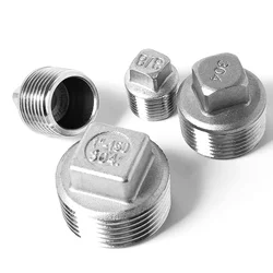 Stainless Steel 304 BSP Male thread plug cap Square Head Plug BSP threaded water plug pipe cap and fittings 1/4