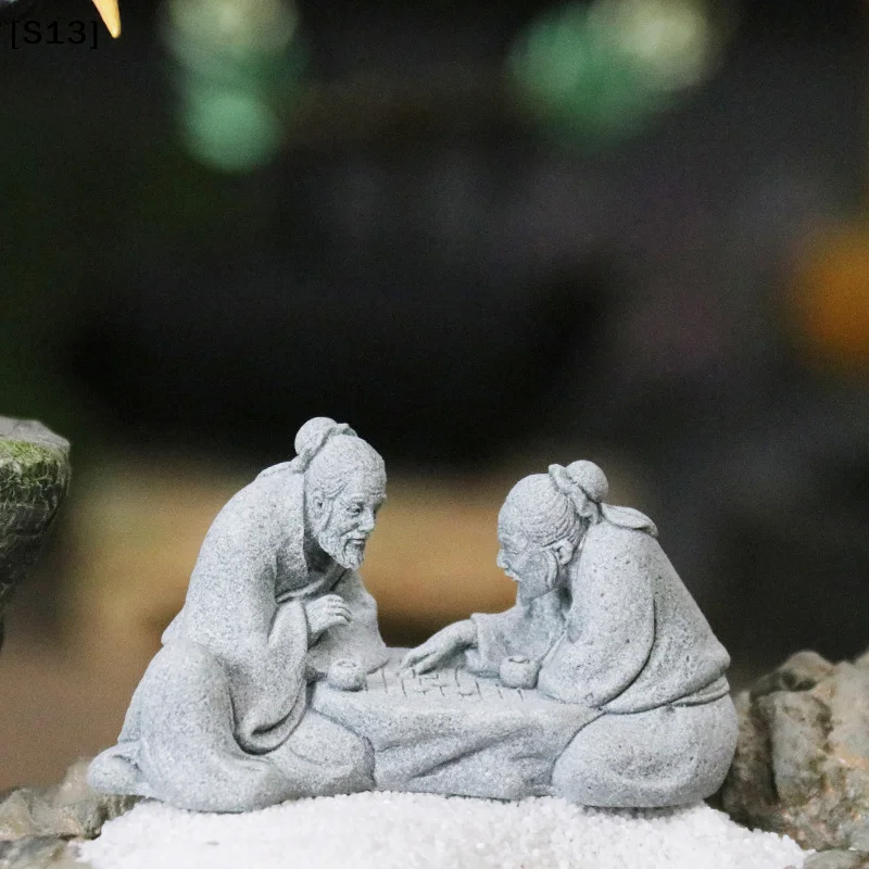 

Chinese Elder Playing Chess Statues Miniature Landscape Decoration Miniature People Bonsai Rockery Aquariums Ornaments[Q]Q@