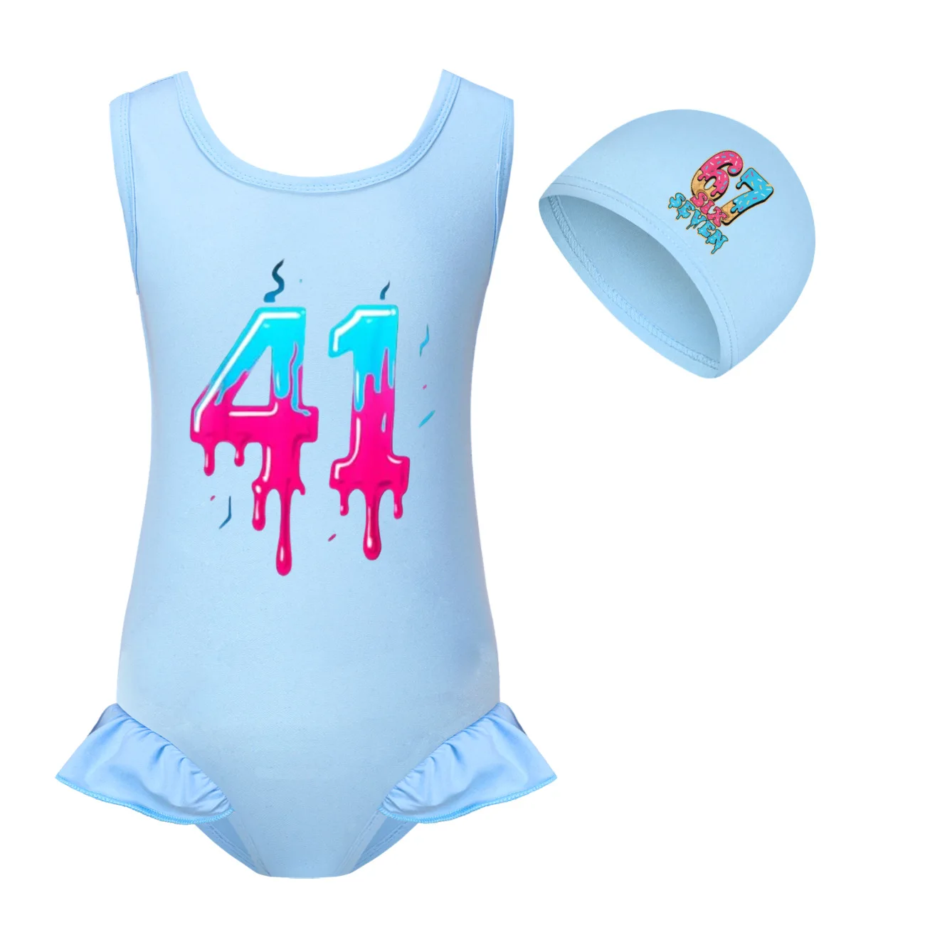 

Детский купальник-бикини для девочек, летний, цельный, без рукавов, модель 67 Six Seven Clothes, артикул 5357