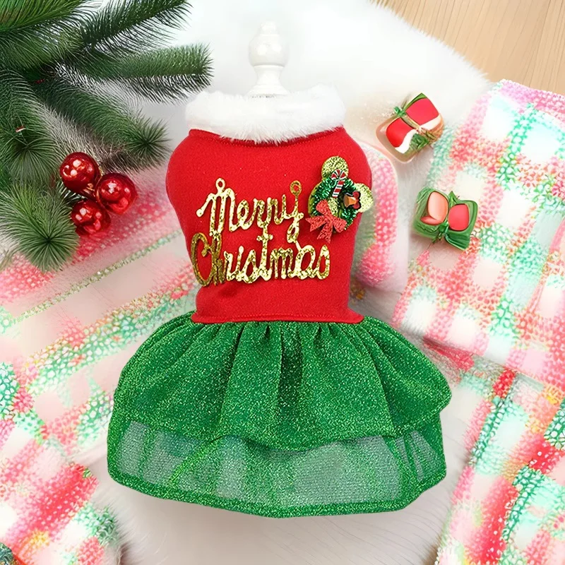 Haustier Weihnachten Kleidung Frohe Weihnachten Baum Prinzessin Rock Bequeme Nette Weihnachten Hund Kostüm Winter Warme Pullover Haustier Kleidung