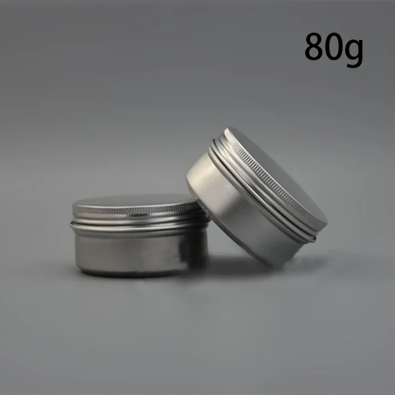 80g Empty Aluminum Jar White Silver Pink Black Gold Cosmetic Container Wax Cream Lotion Spice Travel Packaging Bottle Screw Cap