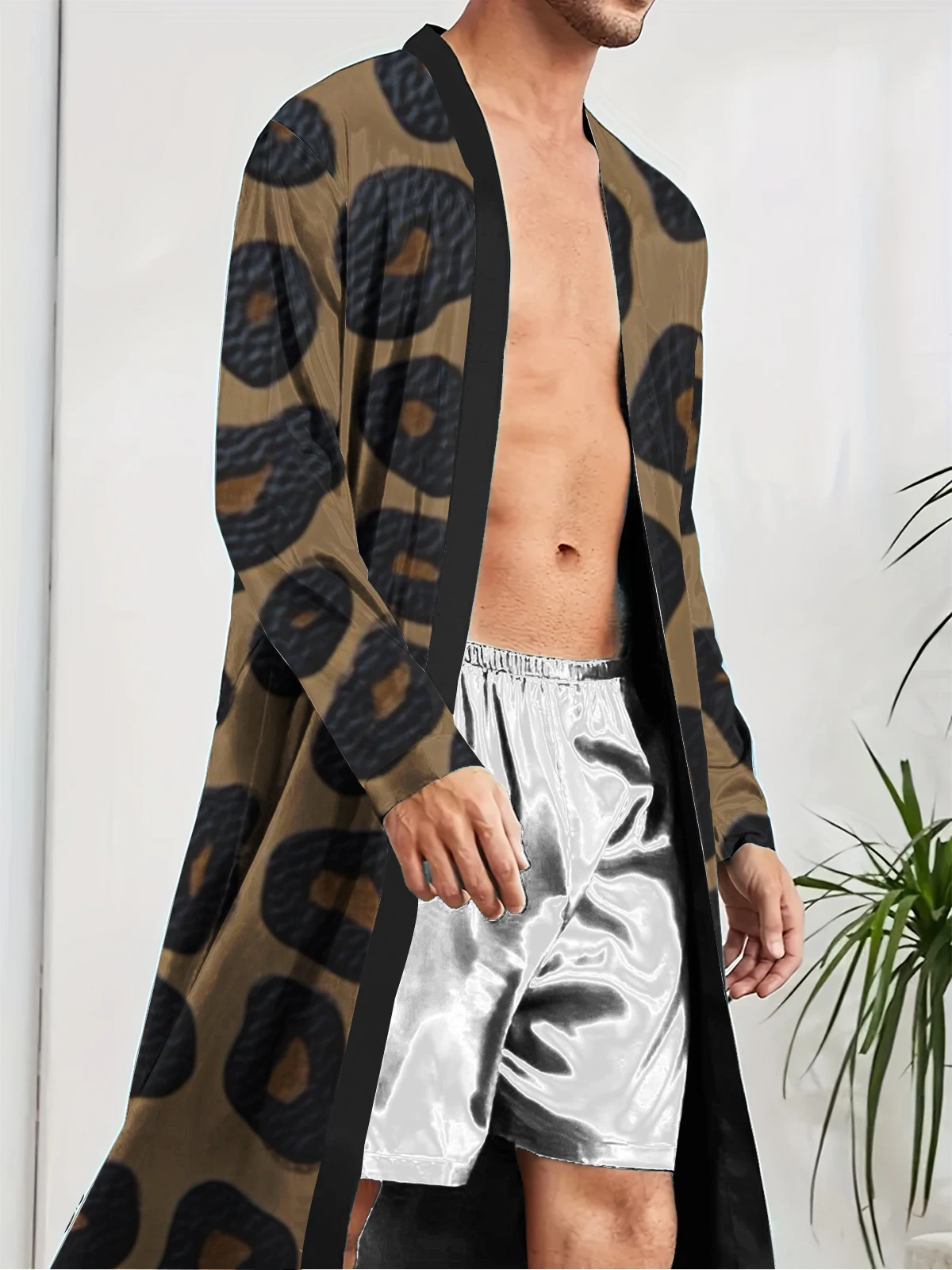 1pcs Men's Robes 2026 Spring/Summer Breathable 3D Printed dressing gown Robes Men's bathrobe bath robe Bathrobe Graphic