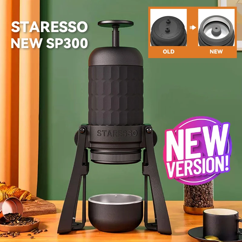 

STARESSO Pro Mirage SP300 Portable Espresso Maker Manual Coffee Maker Stainless Steel Water Tank BPA Free Luscious Cream