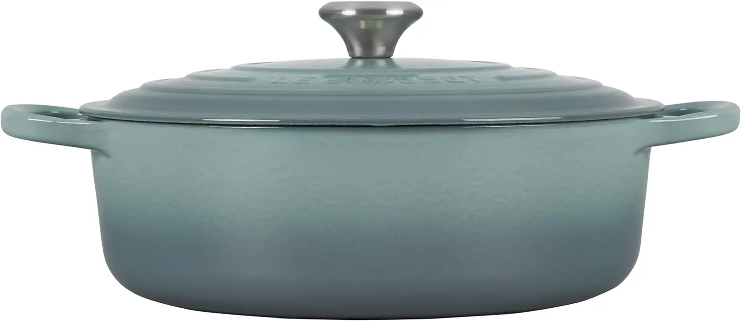 Imagem -04 - Creuset-ferro Fundido Esmaltado Redondo Forno Holandês Largo 675 Qt. Sal Marinho le