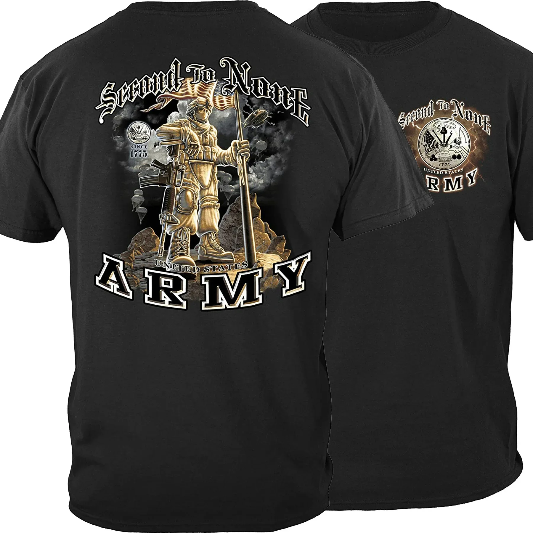 

Second To None. Novel US Army Gift T Shirt. High Quality Cotton, Large Sizes, Breathable Top, Loose Casual T-shirt S-3XL