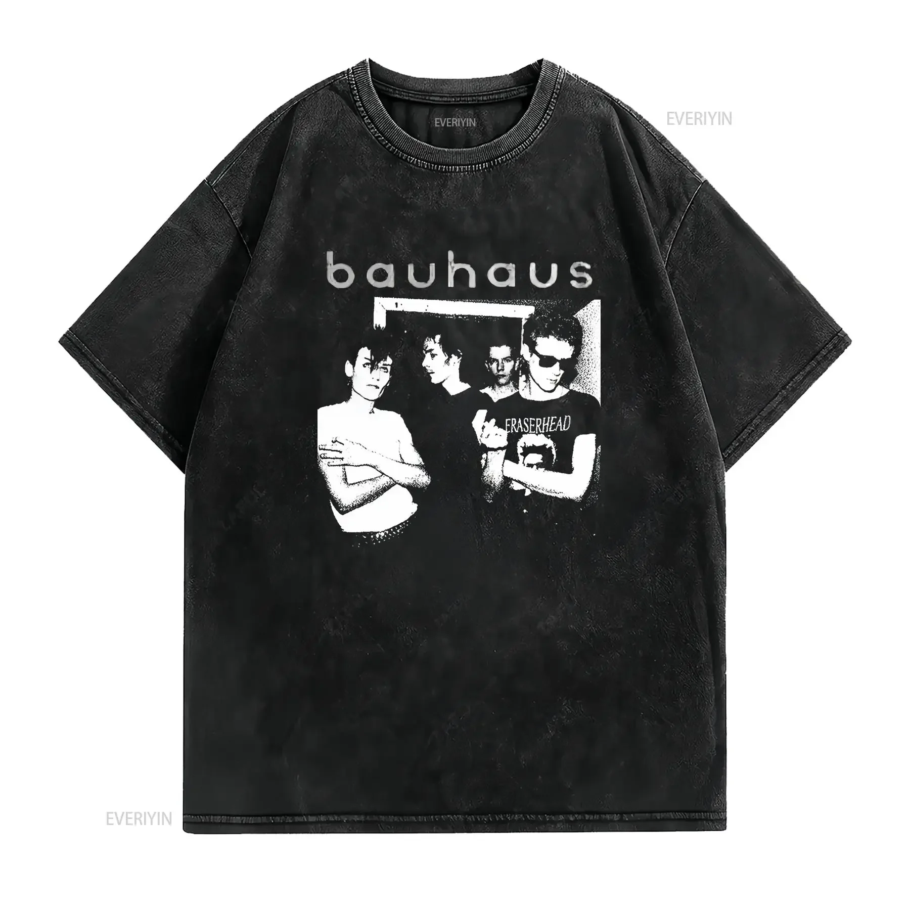 Bauhaus band T shirt Black  All Sizes S to 5XL JN357 vintage Washed designer clothes graphic Unisex Breathable Casual Soft