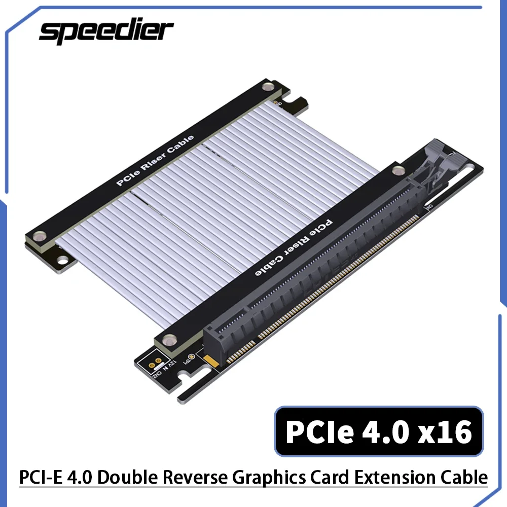 

Riser Graphics Video Card Extension Cable PCIe 4.0/3.0x16 Dual Reverse Riser Cable Full Speed Compability A4 ITX PC Case