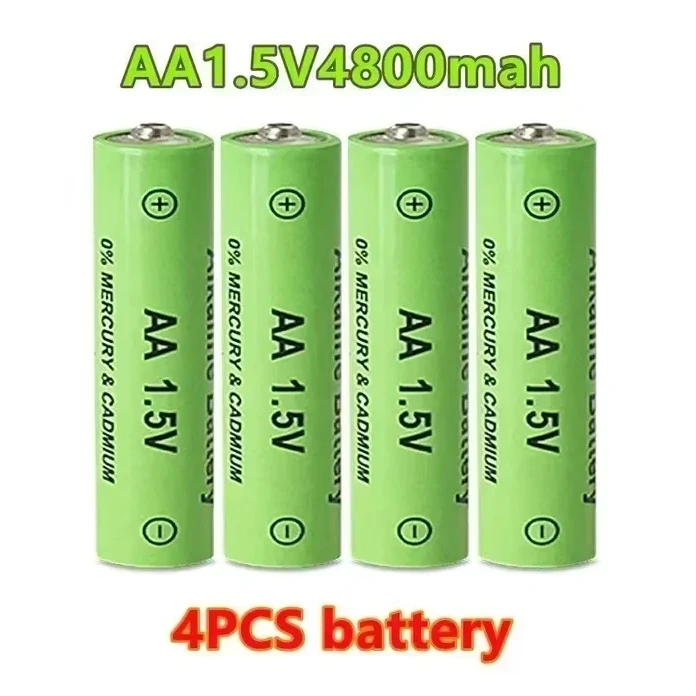 2024 Best-selling 100% AA Rechargeable Battery 1.5V 4800mAh, Alkaline Technology for LED Lights, Toy Cameras