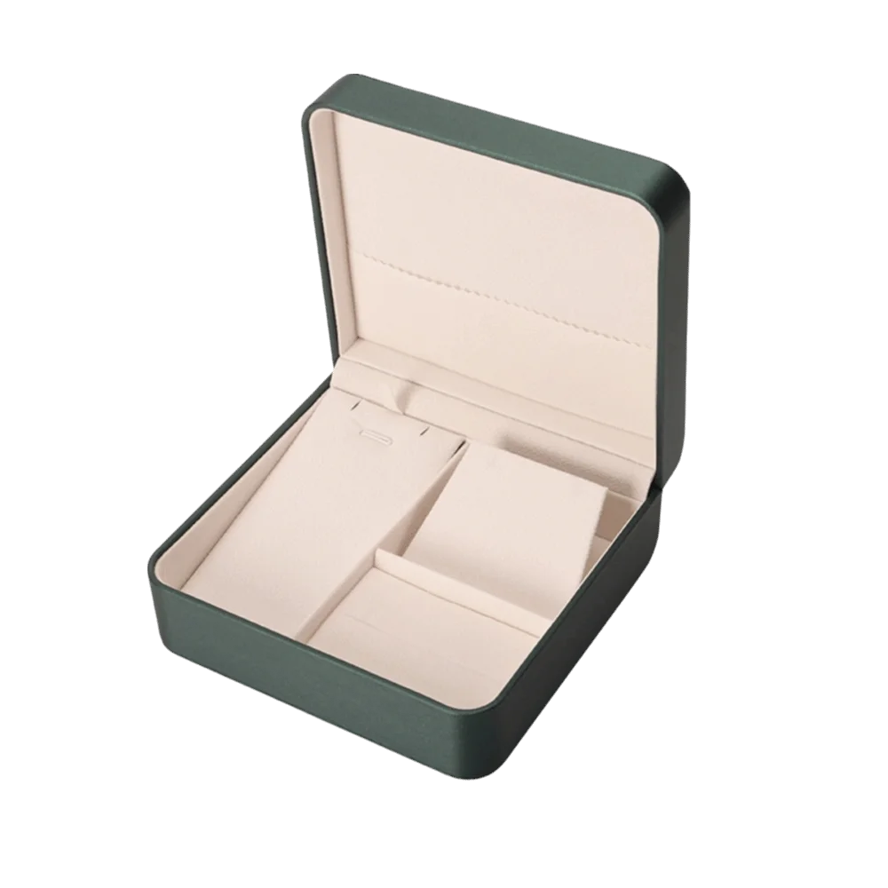 

Large Capacity Sle Jewelry Storage Box PU Flip Up Jewelry Displasy Box European Style Round Corner Jewelry Set Box