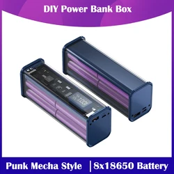 Professional PD22.5W DIY Battery Charger Case Fast Charging Case for 8PCS 18650 Polymer 20000mA Battery Charging Power Bank Box