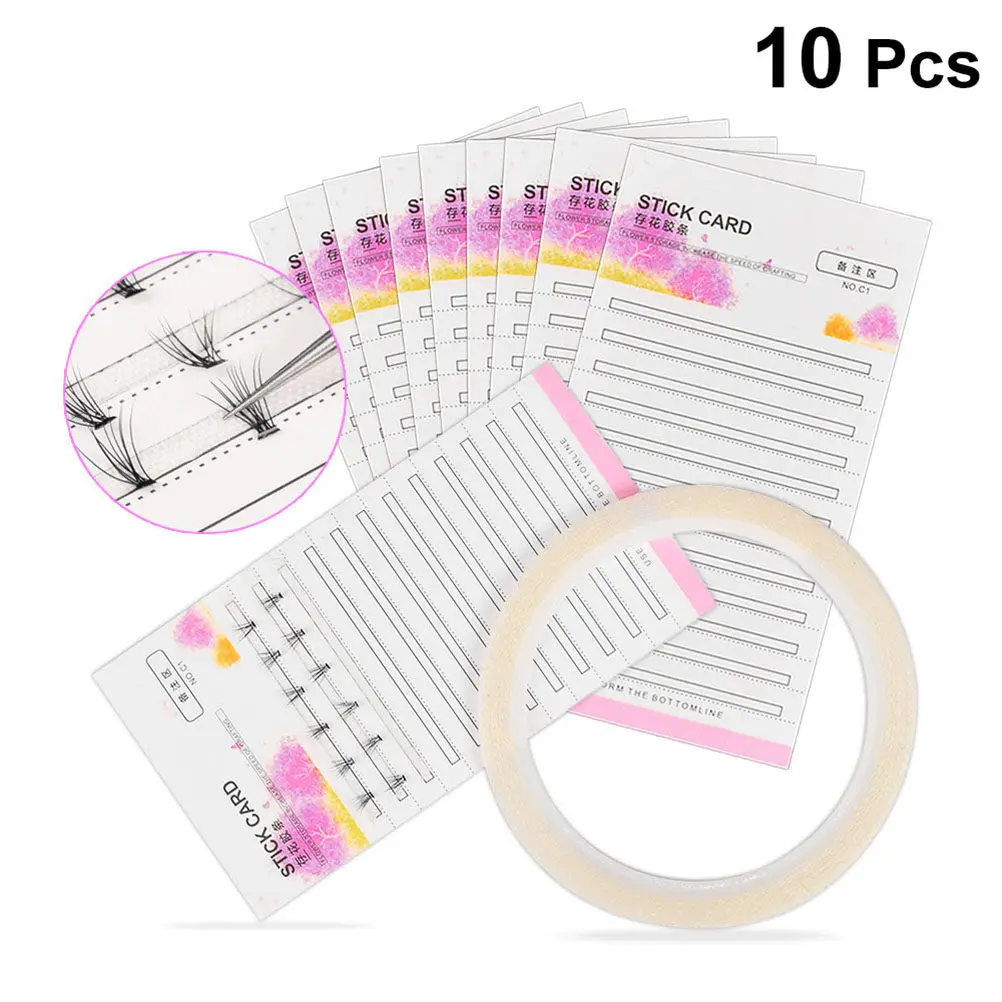 

10Pcs Eyelashes Storage Cards Graft Eyelash Display Card for Volume Lashes Organization Clear Customer Preview Fast Application