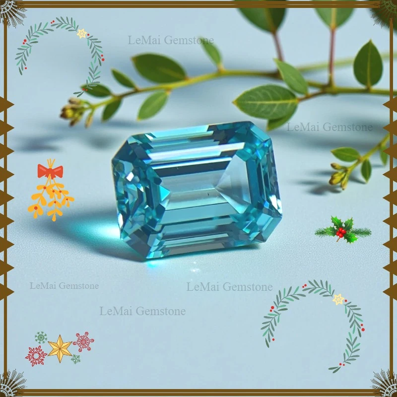 

Lab Grown Paraiba Emerald Cut Gemstone For DIY Advanced Jewelry Making Selectable Certificate