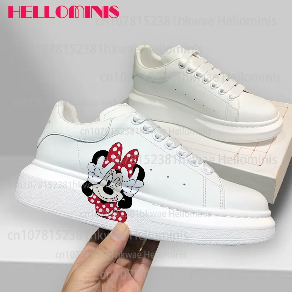 Mickey minnie Couple shoes Fashion Men Women casual Shoes Male Platform Sneakers Girls Casual kateboarding flats 3D graffiti