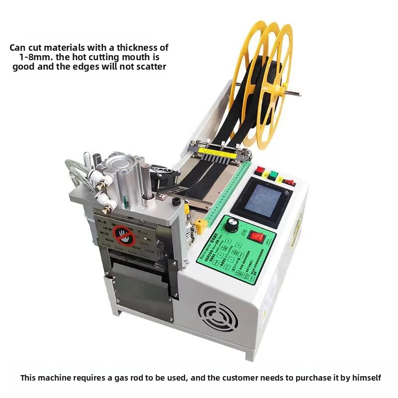 Pneumatic Hot Knife Tape Cutting Machine Automatic Elastic Ribbon Nylon Webbing Cutter CNC Fabric Cutter Equipment for Workshop