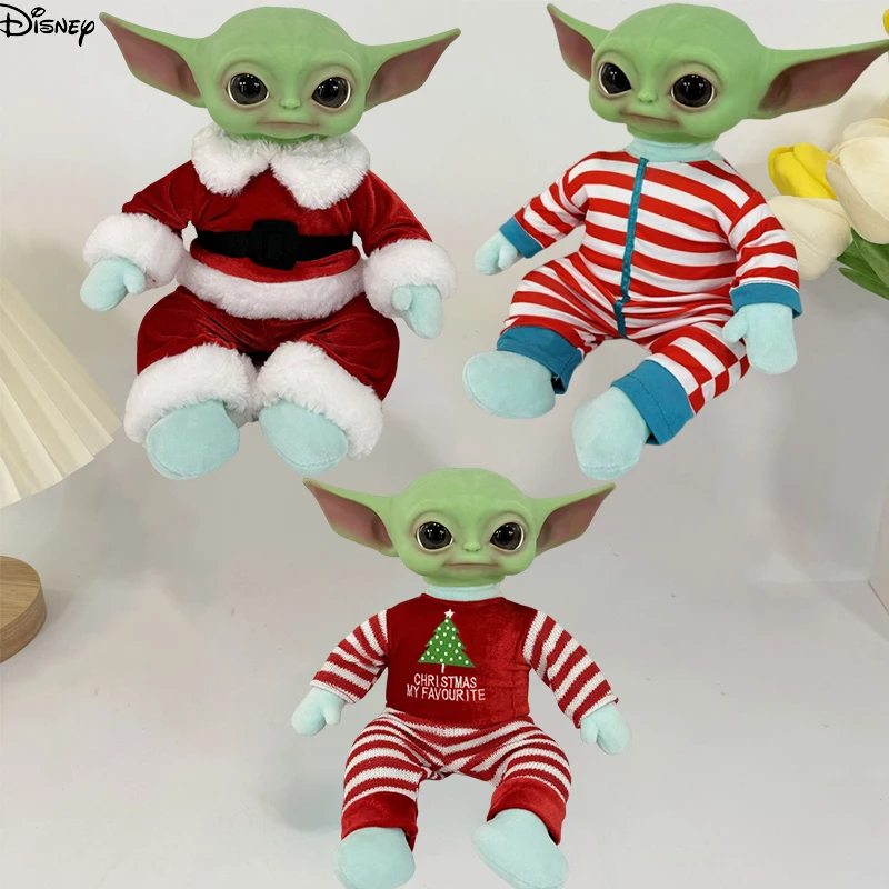 Disney Christmas Props Clothes Can Be Taken Off Yoda Baby Ornaments Around Star Wars Yoda Hand-made Plush Dolls Children's Toys.