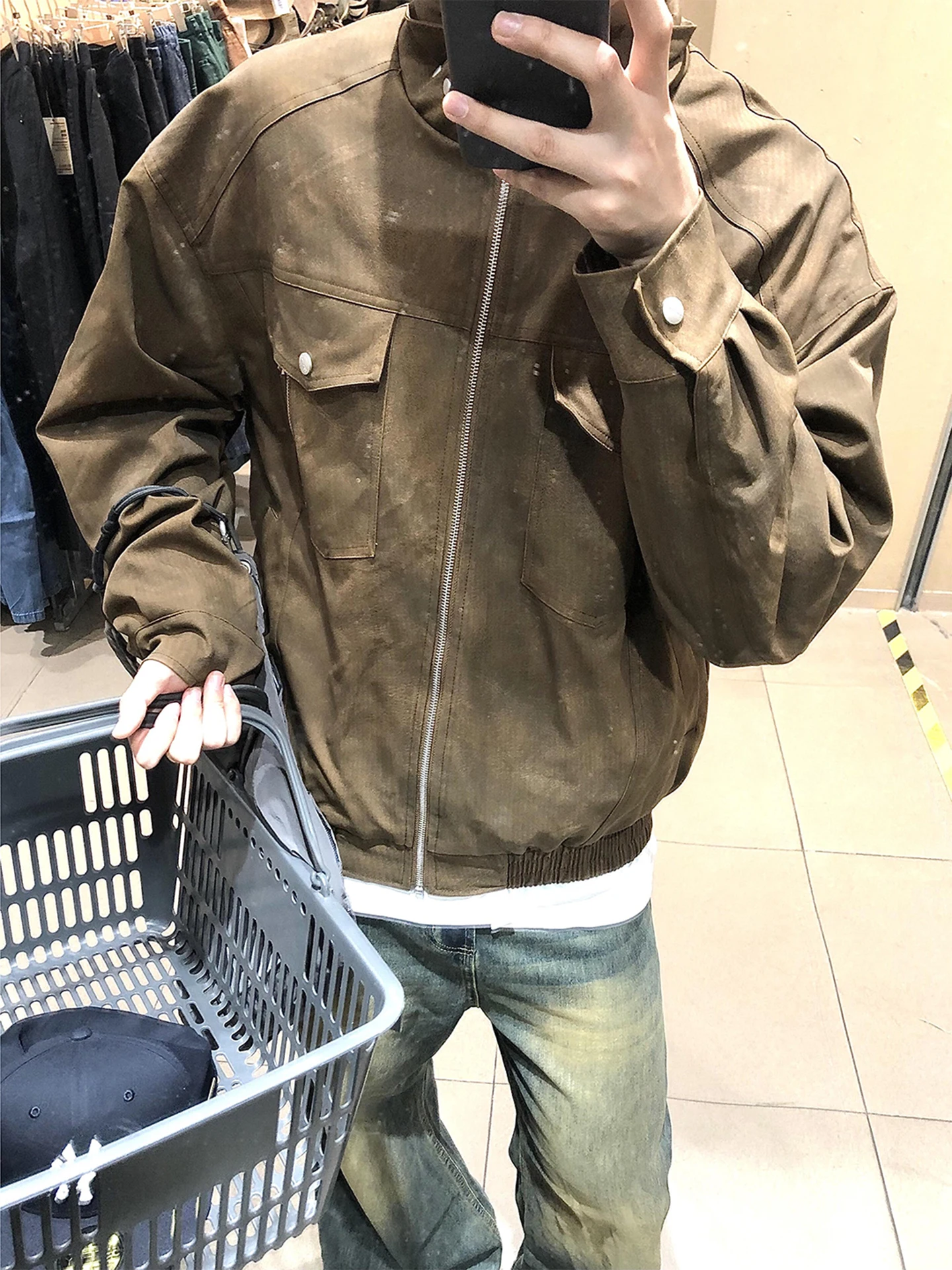 

Мужская куртка Cleanfit из окрашенной искусственной кожи, ветрозащитная, с длинными рукавами, на молнии, в стиле High Street Fashion