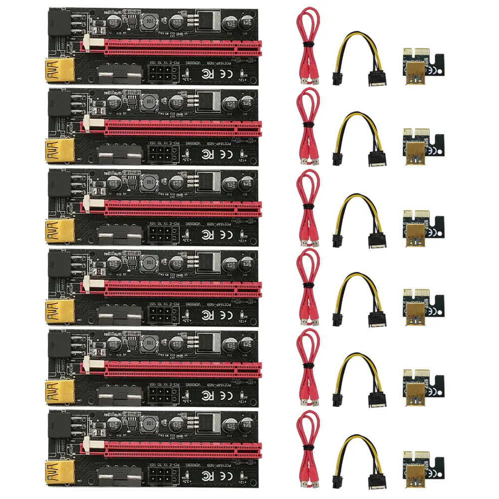 

VER009S Plus PCI-E Riser Card 009S PCIE X1 To X16 6Pin Power 60CM USB 3.0 Cable For Graphics Card GPU Mining Dropship