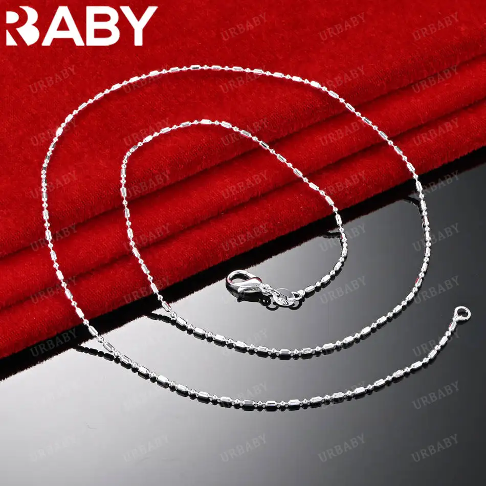 

URBABY 925 Sterling Silver 40-75cm Simple Thin Necklace For Women Men Charm Trend Birthday Gifts Fashion Party