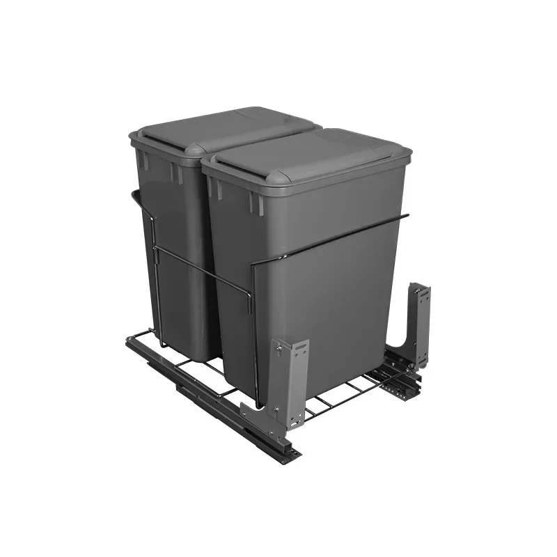 

Kitchen embedded classification trash can cabinet dry-wet separation household hidden storage pull-out trash can