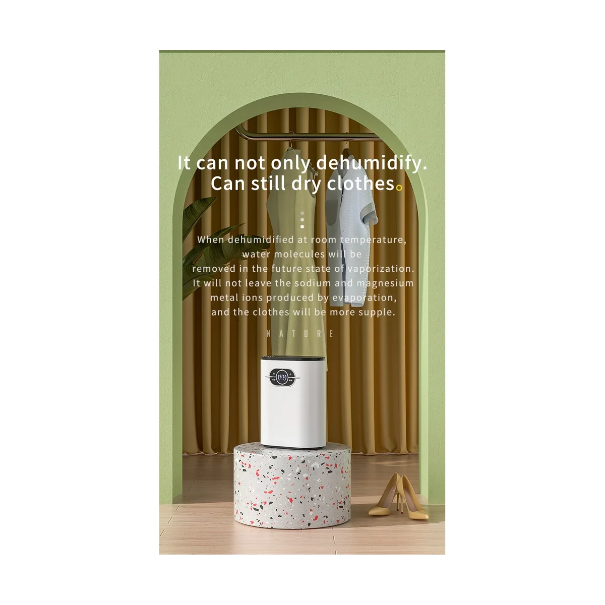 1200ML Dehumidifier Moisture Absorbers Air Dryer Quiet Air Dehumidifier Basement Bedroom Bathroom EU Plug